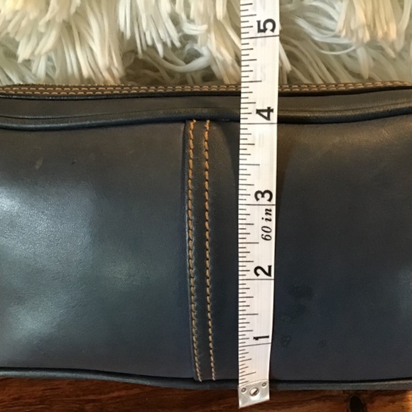 Y2K Coach Mini Camera Bag Vintage Blue Leather Baguette - Picture 4 of 8